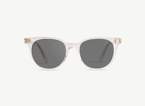 Front view of a pair of eyeglasses called the Aesthete in Crystal