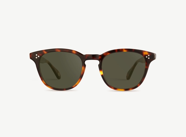 Front view of a pair of eyeglasses called the Believer in Tortoise