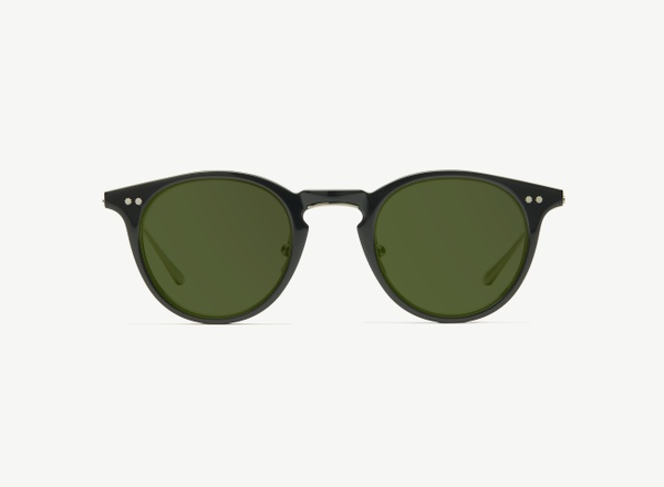 Front view of a pair of eyeglasses called the Alchemist in Black