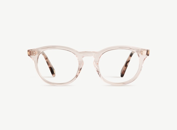 Front view of a pair of eyeglasses called the Artist in Rose