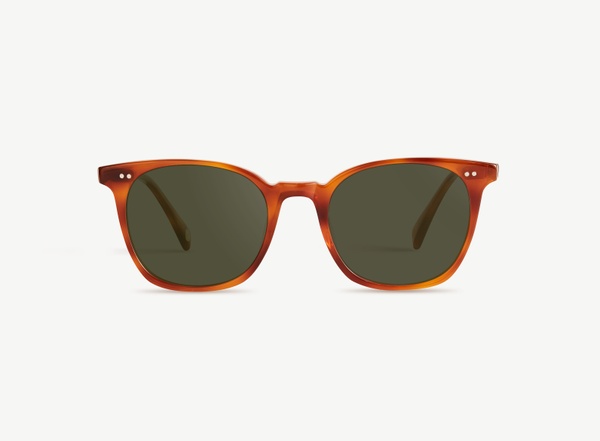 Front view of a pair of eyeglasses called the Pro in Amber