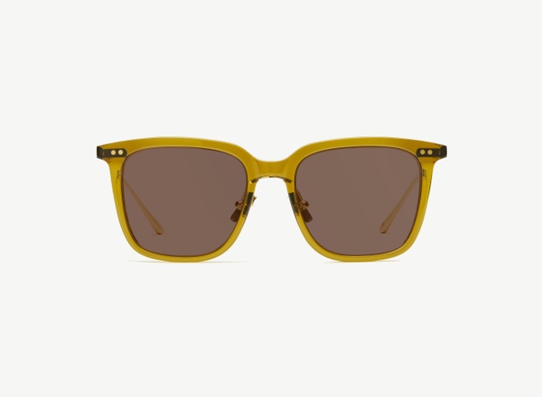 Front view of a pair of eyeglasses called the Manager in Olive