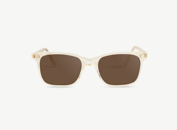 Front view of a pair of eyeglasses called the Thinker in Champagne