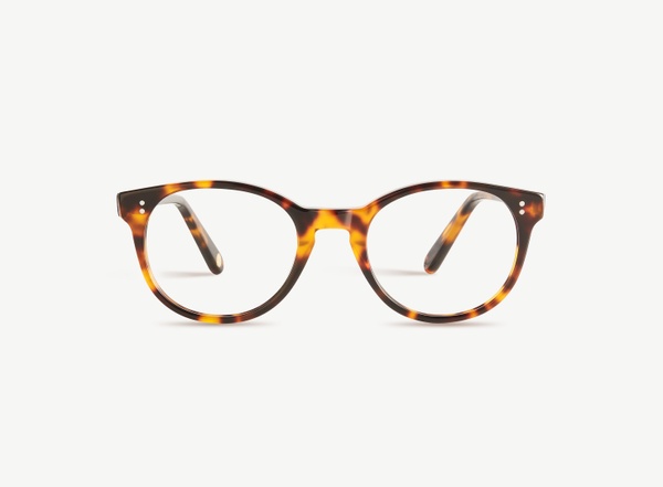 Front view of a pair of eyeglasses called the Londoner in Tortoise