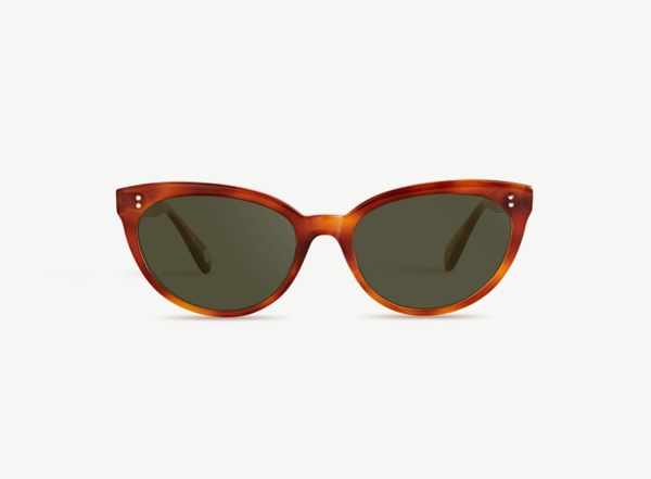 Front view of a pair of eyeglasses called the Idol in Amber