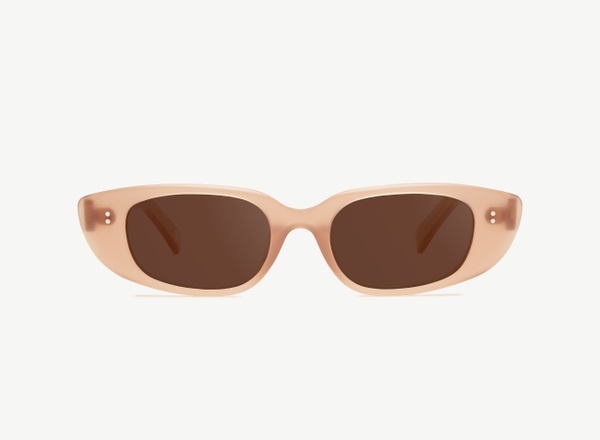 Front view of a pair of eyeglasses called the Darling in Hazelnut