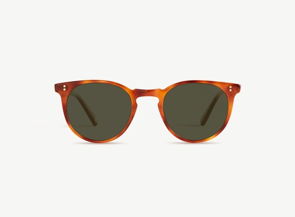 Front view of a pair of eyeglasses called the Parisian in Amber