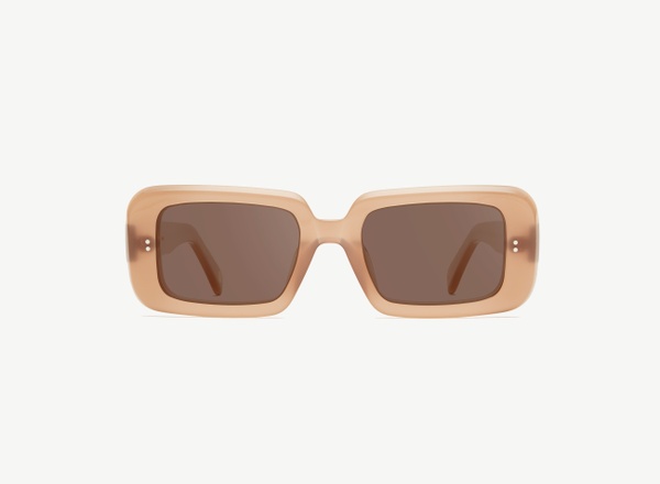 Front view of a pair of eyeglasses called the Boss in Hazelnut