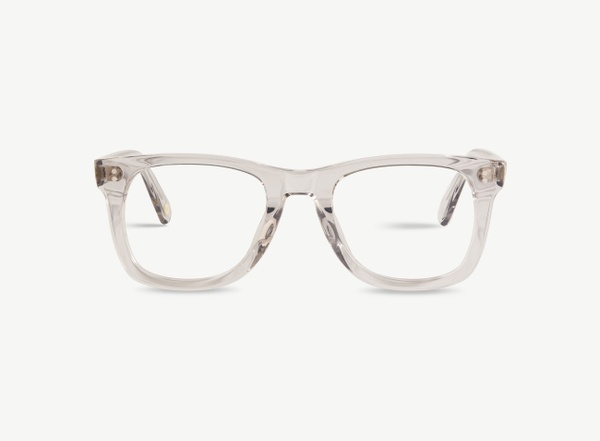 Front view of a pair of eyeglasses called the Mentor in Smoke
