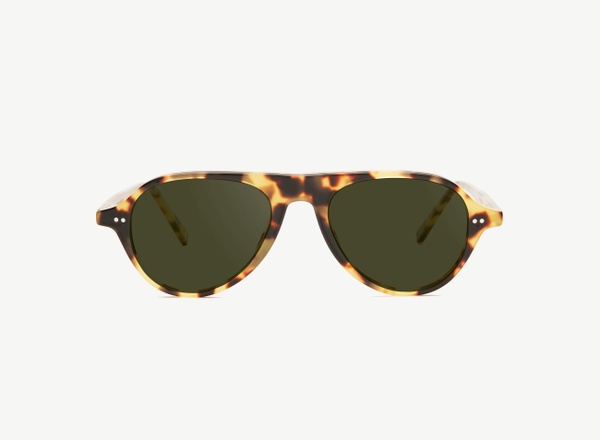 Front view of a pair of eyeglasses called the Pilot in Turtle
