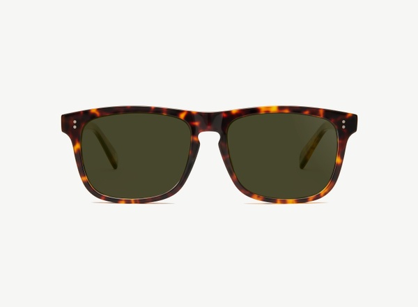 Front view of a pair of eyeglasses called the Captain in Tortoise